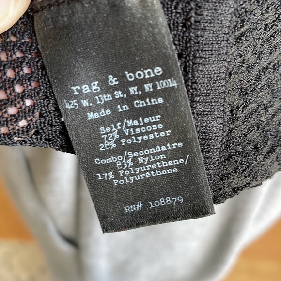 NWOT Rag & Bone black textured knit sleeveless top with mesh back on top half. L - Picture 7 of 13
